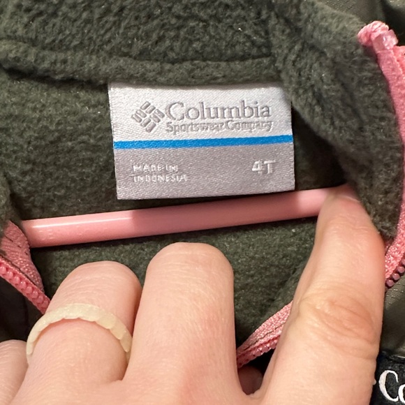 Columbia Olive and Pink Kids' Fleece Jacket - Picture 4 of 5